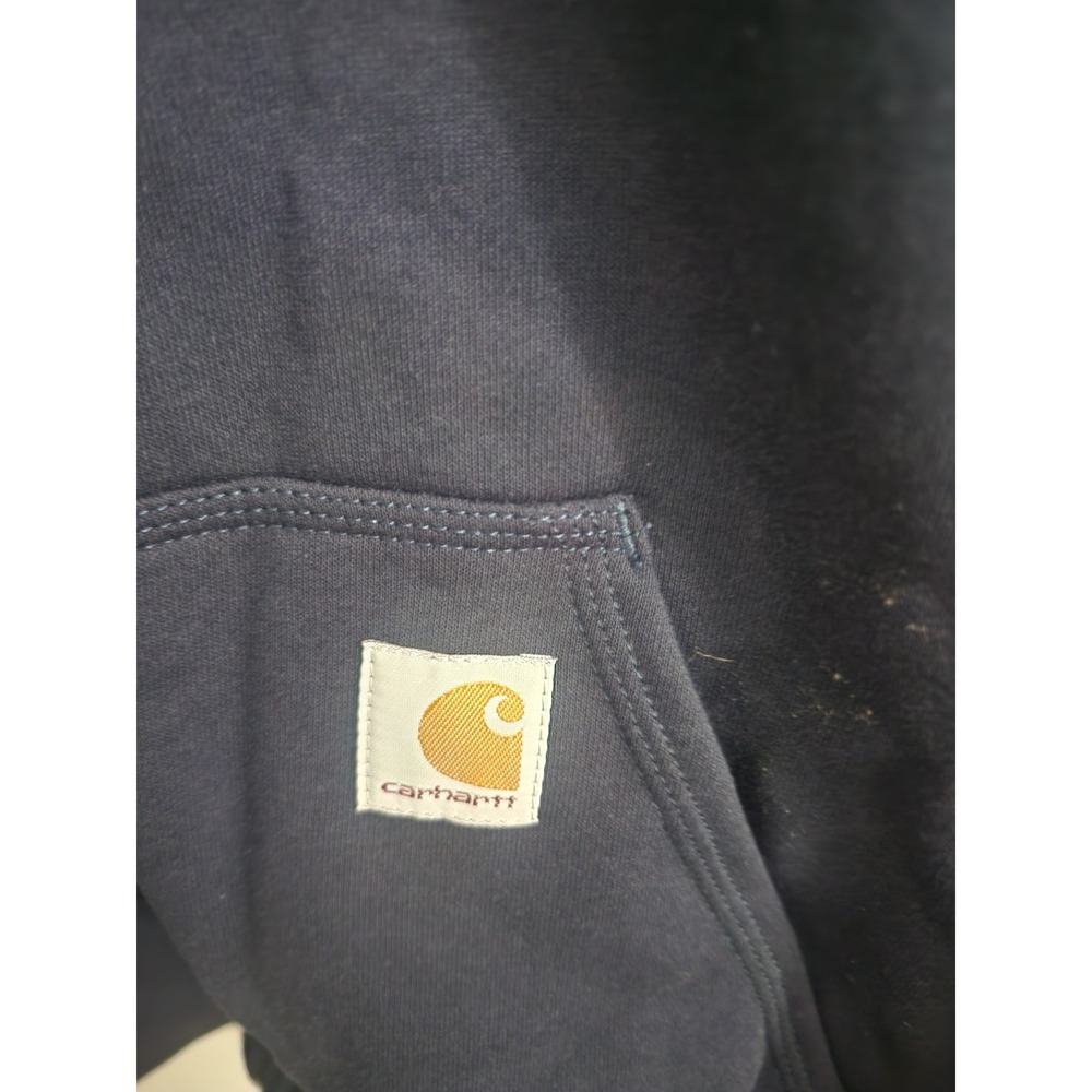 Carhartt Mens XL Loose Fit Midweight Full-Zip Hoodie Navy Cintas Logo NWT - Picture 7 of 7
